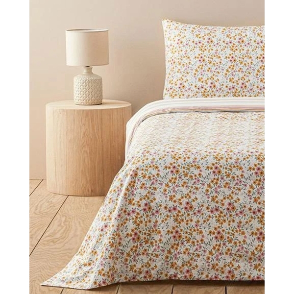 Ditsy Cotton Double Size Duvet Cover Set 200x220 cm Yellow