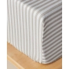 Classy Stripe Twill Queen Size Fitted Sheet 160x200 cm Anthracite