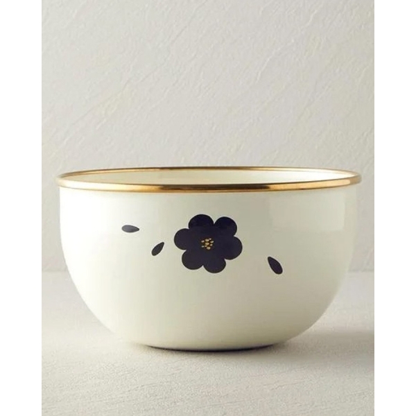 Bohemia Enamel Bowl 18 cm White