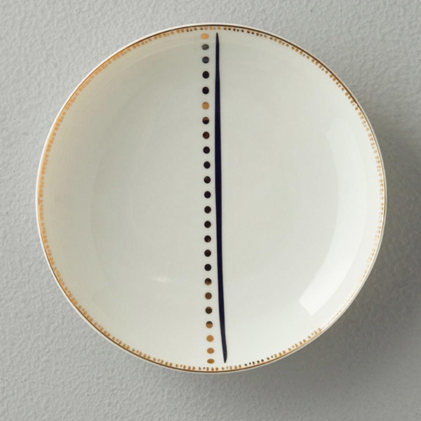 Modern Detail Bone China Deep Plate 20 cm Black