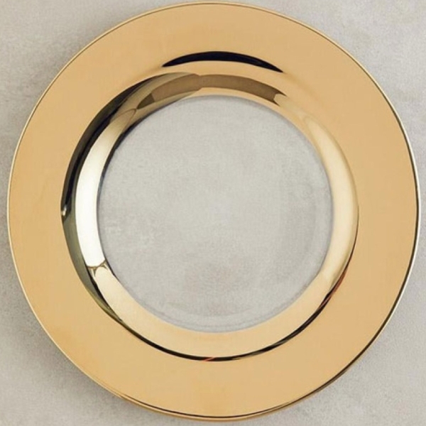 Jade Glass Serving Plate 26 cm Gold