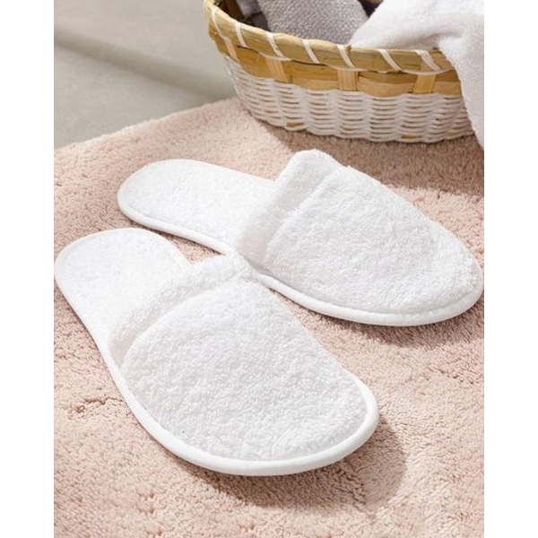 Simple Cottony Women's Spa Slippers 36-40 White