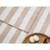Bold Stripe Striped cotton Bath Mat Set 60x90cm+50x60cm Ecru-Beige