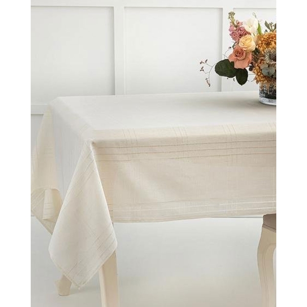 Navy Polyester ajouré Table Cloth 150x200 cm Cream