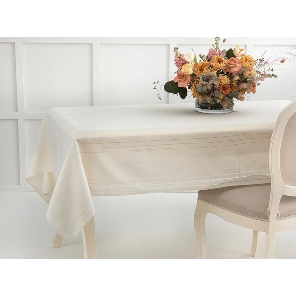 Navy Polyester ajouré Table Cloth 150x200 cm Cream