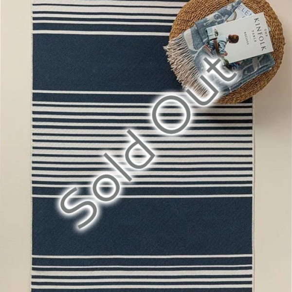 Trendy Mode Woven Rug 80x150 cm Navy Blue-Cream