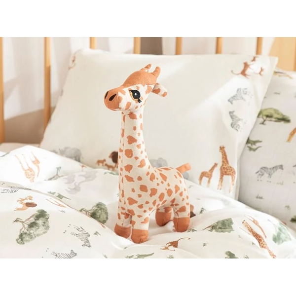 Baby Giraffe Polyestere Decorative Cushion 25x15 cm Beige