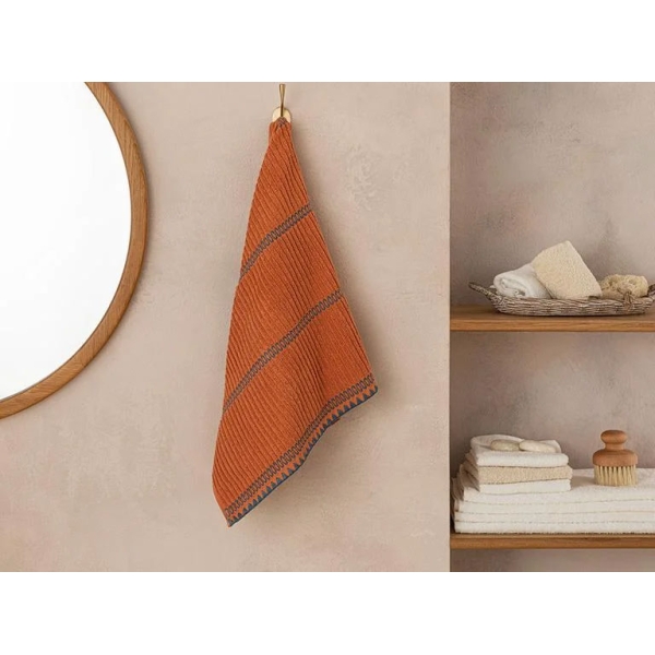 Mussel Cottony Face Towel 50x70 cm Brick Red