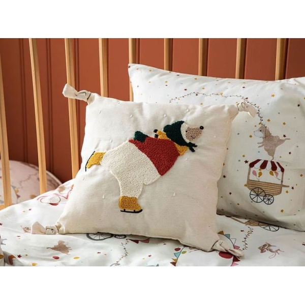 Polar Bear With Filling Decorative Cushion 30x30 cm Beige