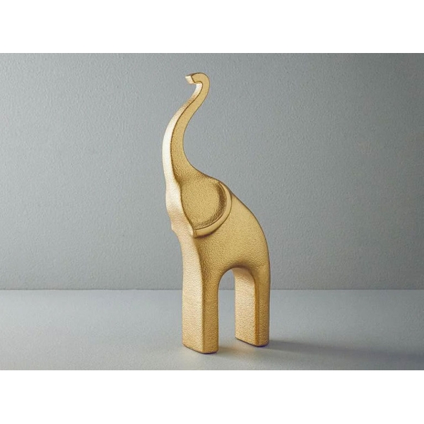 Elephant Chic Polyresin Figurine 16,5x11x41 Cm Gold