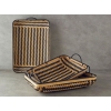 Bamboo Bamboo Decorative Tray 53.5x33x15 cm Natural - Black