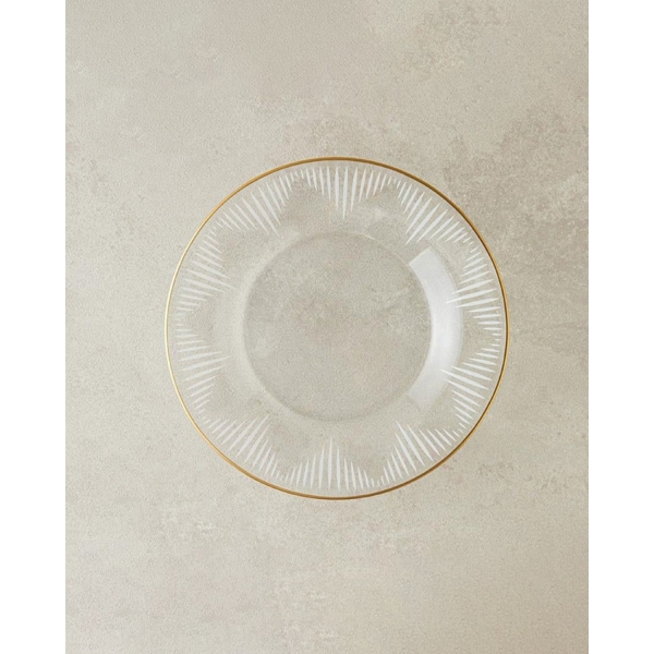 Zett Glass Cake Plate 20 cm Gold