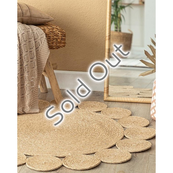 Ring Jute Decorative Jute Rug 90 cm Natural