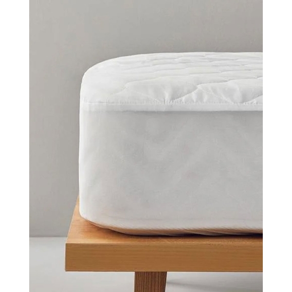 Cotton Polyester Leak-proof Single Mattress Pad 100x200 + 30 cm White
