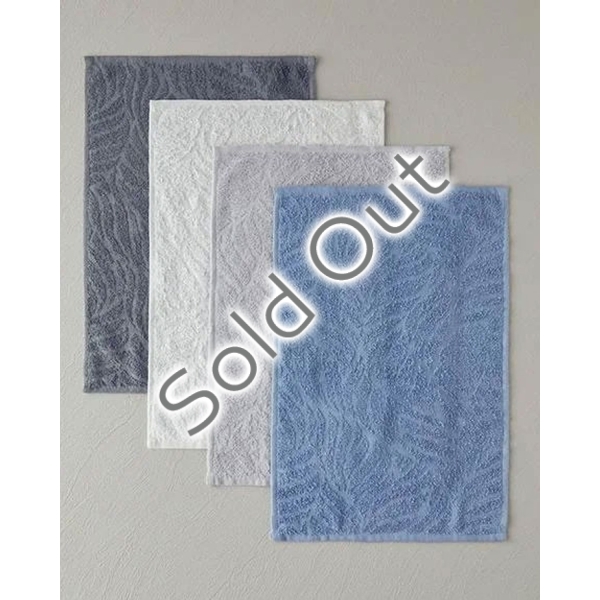 Sylvia Cotton Polyester Jacquard 4-Piece Towel Set 30x45 cm White-L.Gray-Blue-Anthracite
