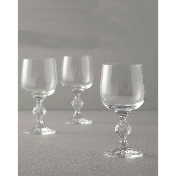 Glossy Crystalline 3 pcs Glass 230 ml Transparent