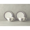 Prudence Bone Porcelain 4 Pieces 2 Servings Tea Cup Set 210 ml Black