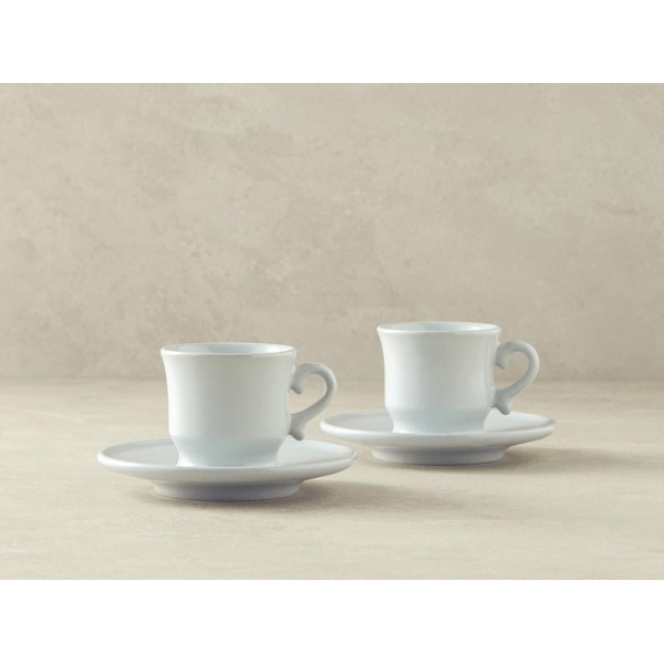 Elite Ceramic 4 Pieces 2 Servings Coffee Cup Set 90 ml Gray