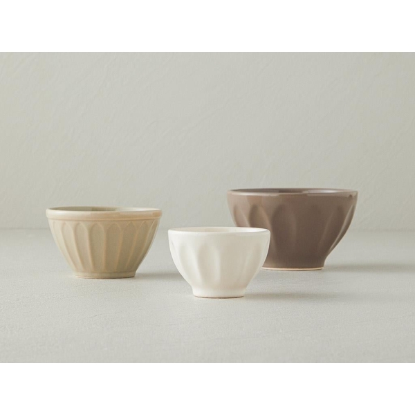 Nude Ceramic 3 pcs Bowl 7-9-10 cm Cream - Beige - Brown
