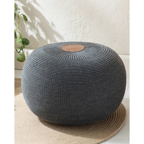 Knit Splay Pouf 37x50 cm Anthracite