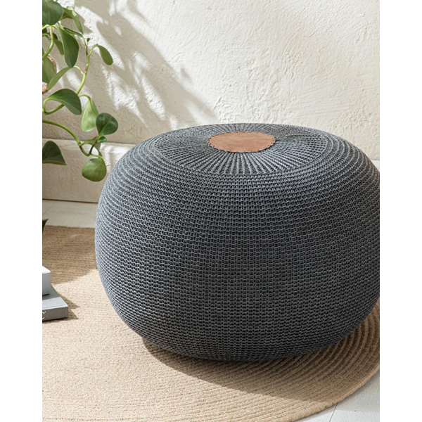 Knit Splay Pouf 37x50 cm Anthracite