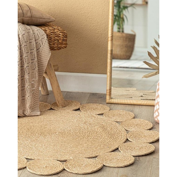 Ring Decorative Jute Rug 120 cm Natural