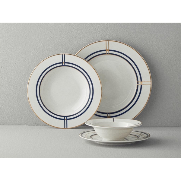 Nuance Porcelain Table Set 24 Pieces 6 Servings Navy Blue