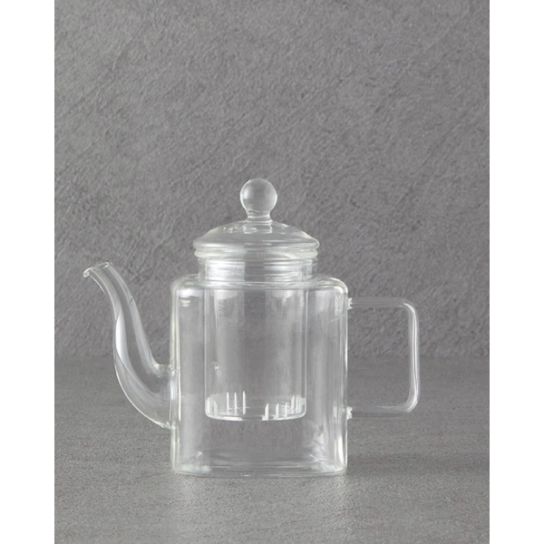 Borosilicate With Strainer Tea Pot 380 ml Transparent