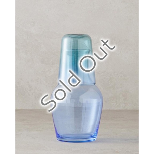 Lacy Glass Jug 570+200ml Blue