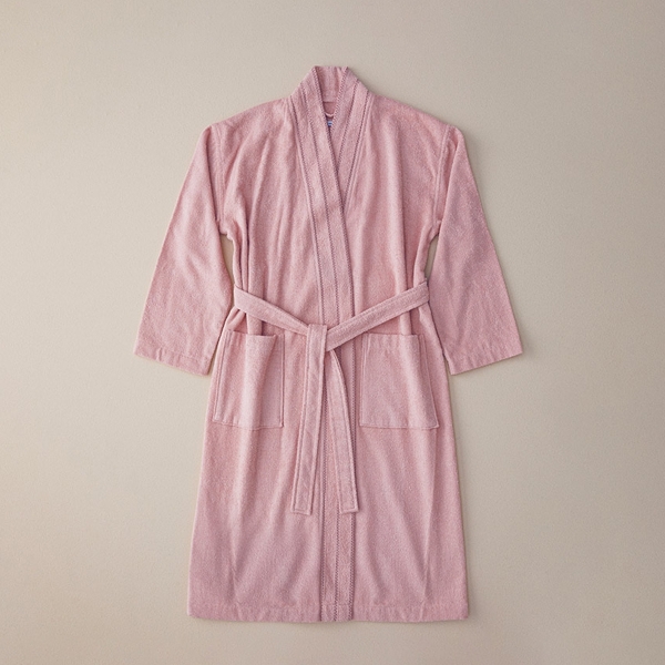Soft Cotton Bathrobe L-XL Light Pink