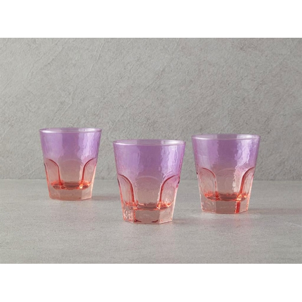 Ramona Glass 3 pcs Glass 375 ml Pink - Orange