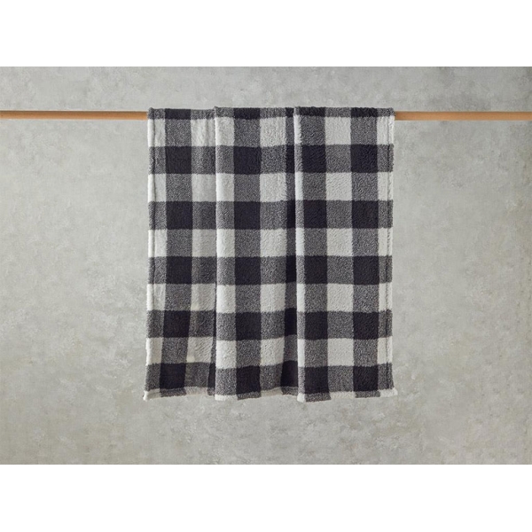 Printed Sherpa Blanket 120x170 cm Anthracite