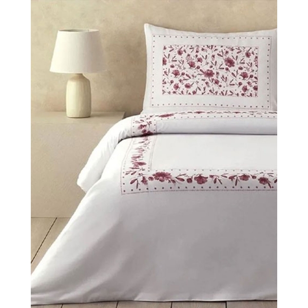 Flower Chain Soft Cotton with Digital Print Double Size Duvet Cover Set 200x220 cm Dusty Rose