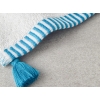 Colorful Lines Cotton Fringed Hand Towel 30x45 cm Ecru - Blue