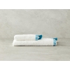 Colorful Lines Cotton Fringed Hand Towel 30x45 cm Ecru - Blue