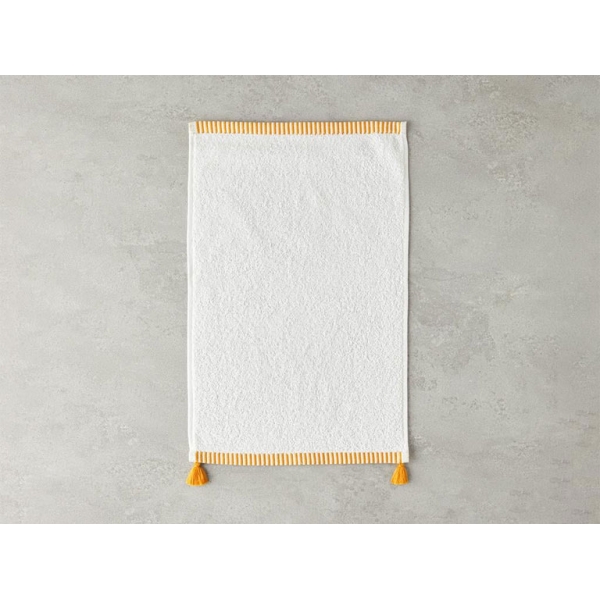 Colorful Lines Cotton Fringed Hand Towel 30x45 cm Ecru - Yellow