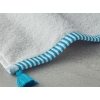 Colorful Lines Cotton Fringed Face Towel 50x80 cm Ecru - Blue