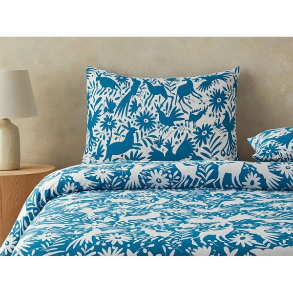 Cotton Double Size Duvet Cover Set 200x220 cm Blue