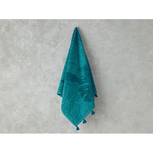 Cotton Velvet Jacquard Face Towel 50x80 cm Green