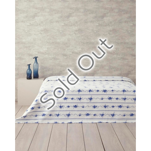 Flower Line Double Pike 200x220 cm Blue