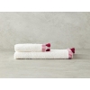 Colorful Lines Cotton Fringed Face Towel 50x80 cm Ecru - Fuchsia