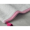 Colorful Lines Cotton Fringed Face Towel 50x80 cm Ecru - Fuchsia
