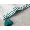 Colorful Lines Cotton Fringed Hand Towel 30x45 cm Ecru - Green