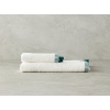 Colorful Lines Cotton Fringed Hand Towel 30x45 cm Ecru - Green