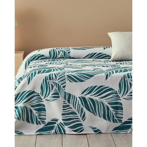 Printed Double Size Summer Blanket 200x220 cm Green