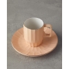 Angely New Bone China 4 Pieces 2 Servings Coffee Cup Set 80 ml Salmon