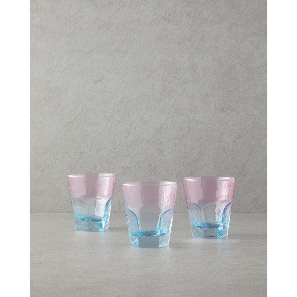 Ramona Glass 3 pcs Glass 375 ml Pink - Blue