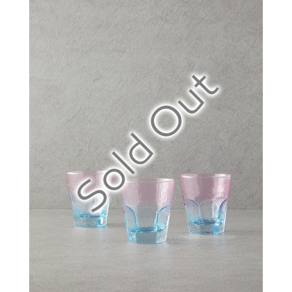 Ramona Glass 3 pcs Glass 375 ml Pink - Blue