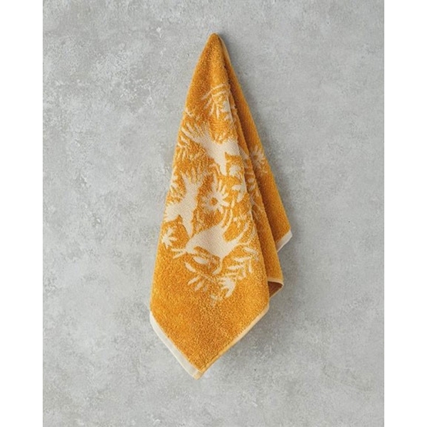 Exotic Jungle Cotton Jacquard Face Towel 50x80 cm Yellow