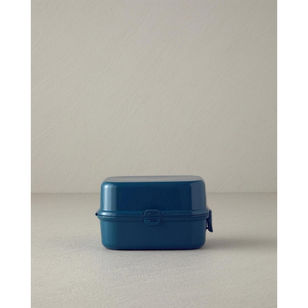 Trendy Plastic With 3 Sections Lunch Box 15x10 cm Blue
